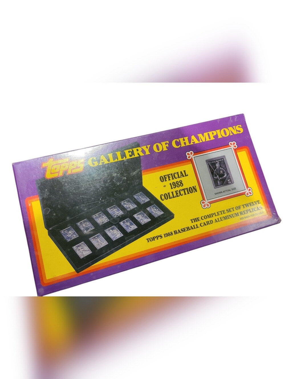 Topps Purple and Yellow Gallery of Champions Baseball Box Aluminium Card Set USA